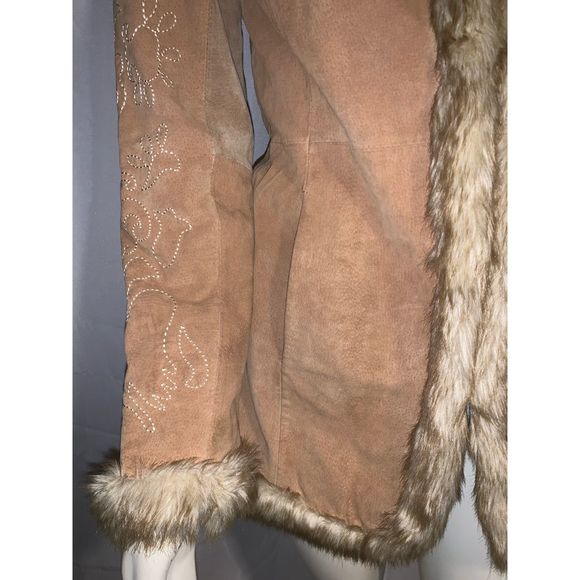 SOLD Vintage 90’s Y2K Tan Leather Penny Lane Coat Medium - Picture 9 of 13